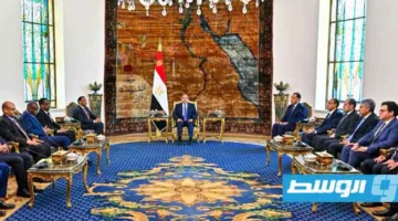 الرئيس المصري يلتقي رئيس الوزراء السوداني خلال أول زيارة رسمية خارج البلاد.
