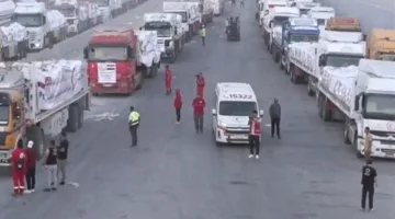 القافلة العاشرة من شاحنات الإغاثة تصل إلى قطاع غزة عبر ميناء رفح