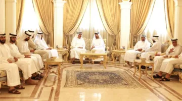 المعلا يقدم تعازيه في وفاة فاطمة المزروع في منطقة الطلاع بالشارقة.