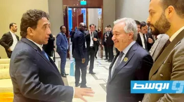المنفي يناقش مع غوتيريس المستجدات السياسية والأمنية في ليبيا