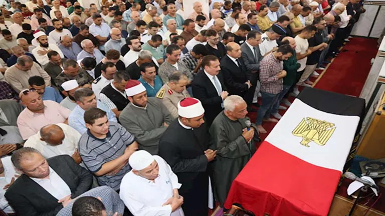 المنوفية تودع قائد المباحث بمركز الشهداء.. مراسم جنازة عسكرية كبيرة للرائد أحمد