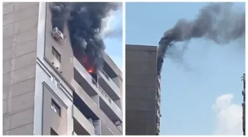 النيران تلتهم شقة في الطابق الـ 15 بالإسكندرية – صور لحريق ضخم