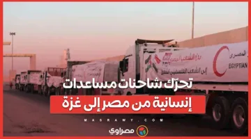 انطلاق قافلة مساعدات إنسانية من مصر إلى غزة