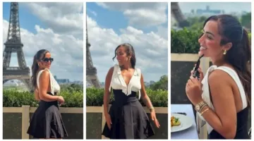 بعد ظهورها مع تامر حسني.. آية سليم تتألق بإطلالة جريئة أمام برج إيفل