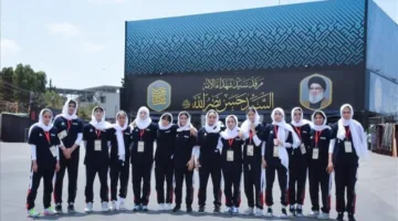 تحية من لاعبات إيران إلى ضريح نصر الله