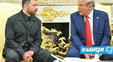 ترامب يعبر عن اهتمامه بعقد قمة ثلاثية مع أوكرانيا وروسيا أثناء استقبال زيلينسكي.