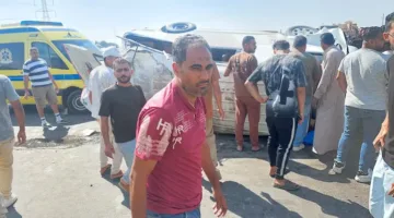 حادث ميكروباص على الطريق الصحراوي بالإسكندرية يسفر عن وفاة شخص وإصابة 9 آخرين