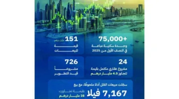 دبي تكمل 24 مشروعاً عقارياً بقيمة 4.5 مليار درهم خلال النصف الأول من العام