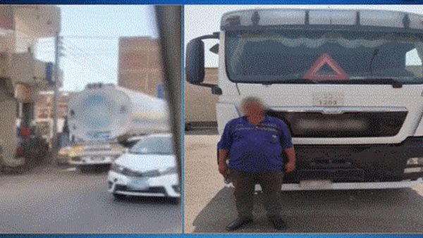 ضبط سائق شاحنة ينقل فنطاس يسير في الاتجاه المعاكس بالجيزة