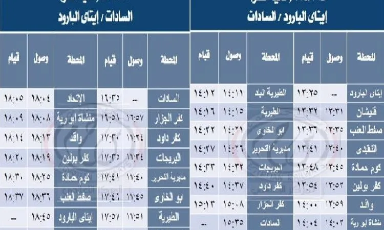 غدًا.. إطلاق خدمة جديدة بقطارات “تحيا مصر” بين إيتاي البارود والسادات