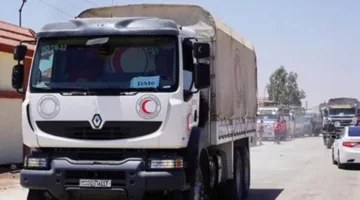 قافلة إغاثة تجارية تتوجه إلى السويداء عبر طريق دمشق السويداء