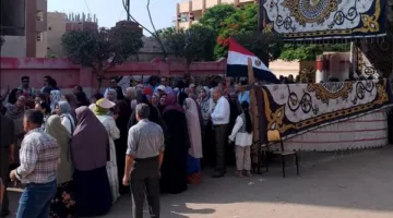 مئات الأشخاص يتوجهون إلى لجان انتخابات مجلس الشيوخ في منيا القمح