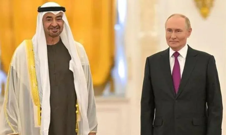 مباحثات بين بوتين ومحمد بن زايد في الكرملين تناولت مواضيع متعلقة بالشرق الأوسط.