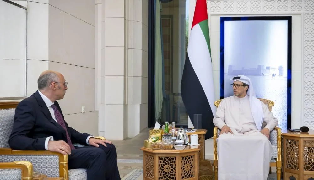 منصور بن زايد يلتقي بسفير أوكرانيا بمناسبة انتهاء خدمته في البلاد