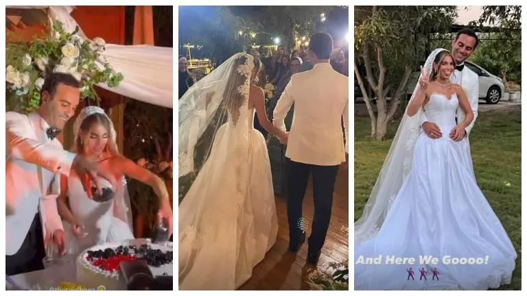 20 صورة.. هاجر السراج تحتفل برقصها مع زوجها في حفل الزفاف