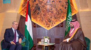 ولي العهد السعودي يلتقي نائب رئيس دولة فلسطين لبحث سبل دعم القضية الفلسطينية