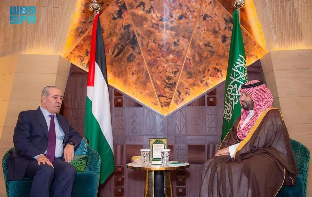ولي العهد السعودي يلتقي نائب رئيس دولة فلسطين لبحث سبل دعم القضية الفلسطينية